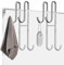 Vibbang Lot de 2 crochets de porte de douche à suspendre pour serviette de bain - Double crochet extensible en acier inoxydable pour porte en verre sans cadre - Crochet de raclette de douche