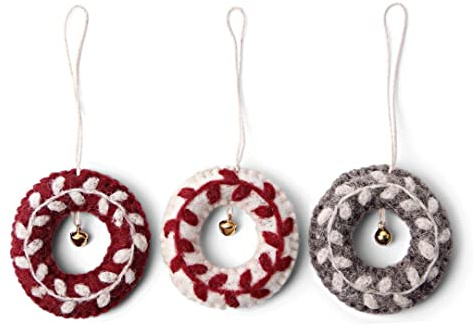 Én Gry & Sif Glöckchen-Anhänger I hübsche handgemachte Deko für Weihnachten Winter Weihnachtsbaum, Weihnachtsdeko hängend, Weihnachtsbaumschmuck, Weihnachtsdekoration, 3er Set