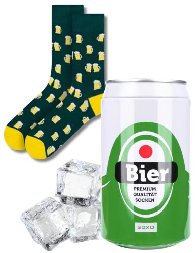 soxo Pack Cervezas Para Regalar - Calcetines Hombre Divertidos Lata 40-45