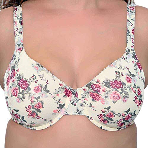 Liv Lingerie Ladies Vintage Rose Bra Minimiser Underwired UK Size 34-42 Cups D-G (40 DD, Vintage Rose)
