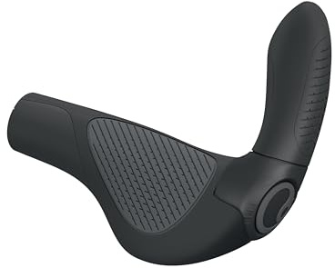Ergon GP4 EVO Fahrradgriffe mit eingebauten Lenkerenden, Schwarz, Größe L