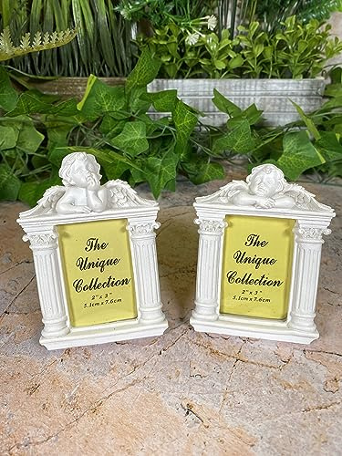Paar Schutzengel Figur Engel Engel Fotorahmen Statue Ornament Skulptur
