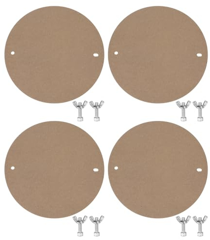 QUARKZMAN Töpferscheibe-Schläger, 30,5 cm, rundes Töpferschläger-System, 1/3 dick, Vornadellöcher im Abstand von 25,4 cm, mit 304 Edelstahlstiften 4 Stück, braun