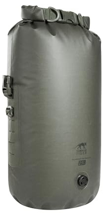 Tasmanian Tiger TT Stuffbag 25 WPV Wasserdichter 25 L Packsack mit Roll-Verschluss und Ventil für Kompression für Outdoor, Boote, Wassersport; Steingrau-Oliv