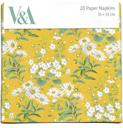 Paper Napkins/Serviettes - Artistic Yellow Daisies Floral Design by Charlotte Spiers - Disposable Tableware - Eco-Friendly
