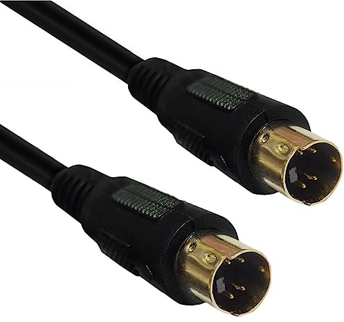 SplendoRoute S-Video Cable 10ft Mini DIN 4 Pin Male to Male Connector Compatible with DVD Player, Home Theater, DSS receivers (3.3Ft)