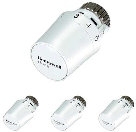 Honeywell Home Thermostatic Radiator Head Thera-5, M30 x 1.5 connection, with Zero, White, 50 x 78 mm (Pack of 4)