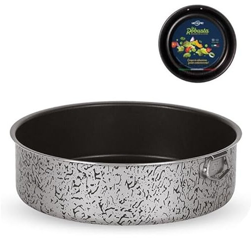 Generico Teglia Rotonda da Forno in Alluminio, Forma Tonda per Torte Pizza Pane Quiche Torte Salate, Professionale, Diametro 28 cm, Antiaderente, Nero