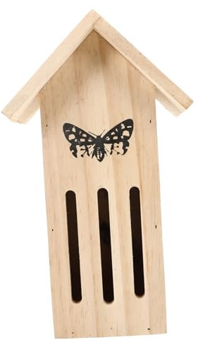 MERRYHAPY Schmetterlingsfutterhäuschen Aus Holz Hängendes Insektenhaus Außendekor Schmetterlingshausdekoration Unterschlupf Für Schmetterlinge Schmetterlingsgartendekor