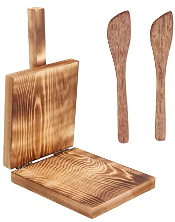 Tortilla-Presse, Holz, multifunktional, rutschfester Holzgriff, Tortilla-Maker, feine Verarbeitung, Teigpresswerkzeug für die Küche