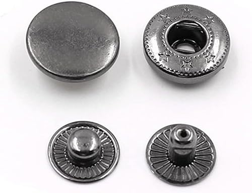 Magnetknöpfe, Magnetdruckknöpfe, Metallknöpfe DIY10 Set/Packung 10/12/15/17/20 mm Metall-Nähknopf Druckknopfverschlüsse Nähen Lederhandwerk Kleidung Taschen (Farbe: Noir, Größe: 17 mm)(Noir,10mm)