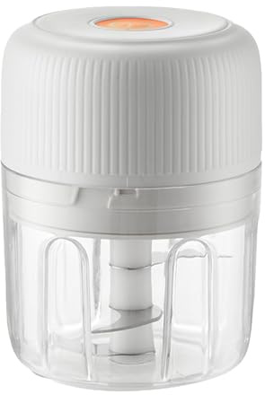 Elektrisk vitlökshackare, 250 ml mathackare USB, mini grönsakshackare, vitlökskvarn, lökhackare, bärbar liten matberedare (vit)