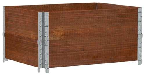 vidaXL Paletten-Aufsatzrahmen 2 STK. Braun 80x60 cm Massivholz Kiefer