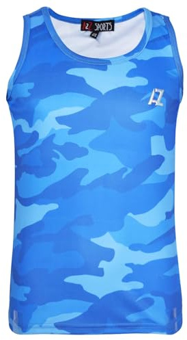A2Z 4 Kids Pojkar Kamouflage Ärmlös Väst Idrotts Mjuk Känsla - Vest 008 Blue 5-6