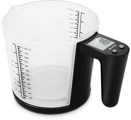 Báscula de cocina Vaso medidor 3 kg 1200 ml KV310 negro