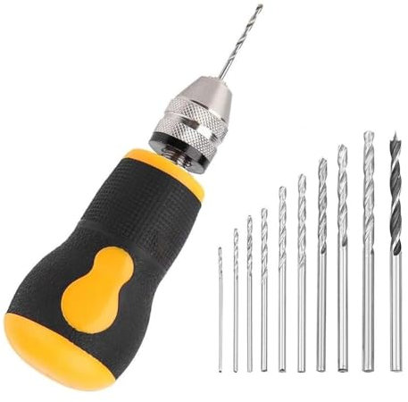 Qaautor Perceuse Manuelle Mini Perceuse à Main, Ensemble D'Outils Portables, Petite Perceuse à Main, Perceuse à Main pour le Travail Du Bois pour Modèle de