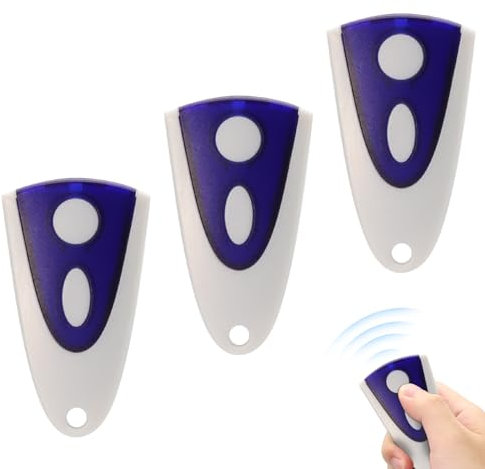 3 Stück Garagentor Handsender für Novoferm, Toröffner Fernbedienung 433,92MHz 2 Kanäle, Handsender Garagentor für novotron 502/504/512/514(Enthält 3 zusätzliche Batterien) - Weiß und Blau