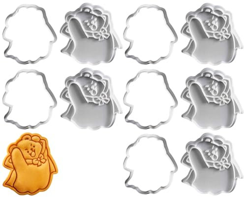 Juego de 5 moldes de galletas pequeños con forma de oso, cortador de galletas de Halloween, herramienta de horneado, adecuado para reuniones familiares