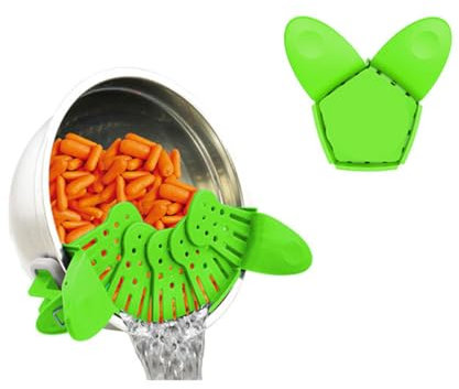 GLEAVI Escurridor de Ollas Silicona Plegable Embudo para Sopa Deflector de Borde Utensilio de Cocina Uso Doméstico Colador