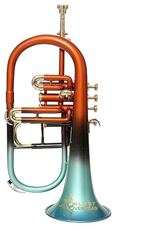 Flügelhorn 4 Ventile Messing Instrument mit Warmton Glatte Ventile für Musiker und Studenten