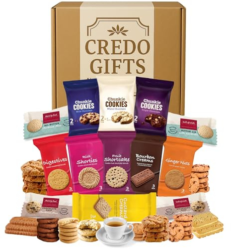 Luxury Biscuit, Cookie & Shortbread Gift Hamper – Custard Creams, Chocolate Chips, Digestives, Ginger Nuts, Rich Shorties, All Butter Shortbread, Cookie Twin Packs – Hamper for Gifting & Sharing