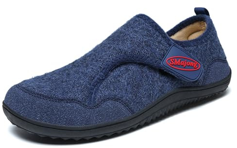 SMajong Pantofole da Uomo Invernali Morbide e Traspiranti Pantofola da Donna Scarpe da Casa con Suola Antiscivolo Caldo Comode Ciabatte Blu 42 EU
