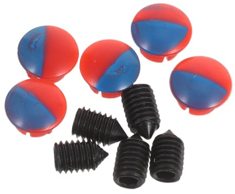 AUTSUPPL 5 Pièces Cache Trou De Robinet D’Évier De Cuisine Indicateurs Chaud/Froid Rouge Et Bleu Avec 5 Vis Hexagonales Et 1 Clé Compatible Avec La Plupart Des Poignées De Robinet