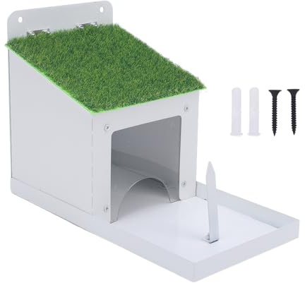 Eichhörnchen-Futterstation mit Maiskolbenhalter | Wandmontierte Futterbox aus Metall für den Außenbereich von Haus/Hinterhof/Garten | Wetterfeste Eisenkonstruktion, einfache