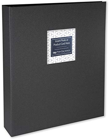 Customizable 1-Inch 3-Ring Binder with Linen Cover & Insertable Window – Ideal for Photos, Portfolios, Recipes, and Presentations – Durable, Eco-Friendly – Made in the USA (Dark Gray Linen)