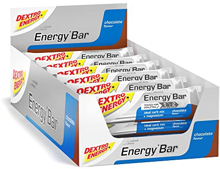 Dextro Energy Energieriegel Schokolade mit Protein Crispies 24x50g Vorteilspack – Powerriegel mit 81 mg Magnesium pro Portion