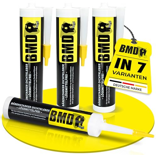 BMD Dichtkleber Mur | 4 Kartuschen | 310ml | Folienkleber für Dampfsperren und Dampfbremsen | lösemittelfreier Dichtkleber nach DIN 4108 & ENEV | Profi Qualität Made in Germany