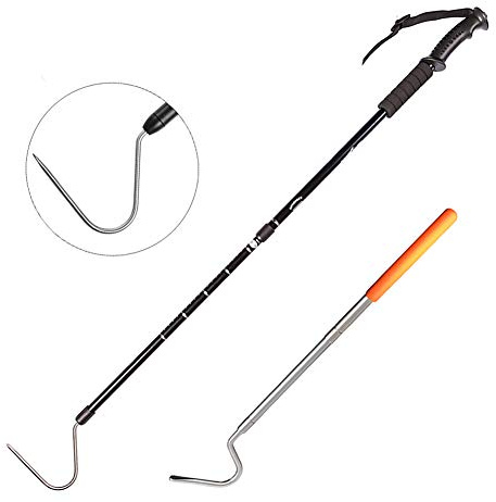 YomyRay Snake Hook Reptile Grabber Rattle Snake Catcher Stainless Steel And Aluminium Alloy Handing Tool 3-Section Extandable (135cm / 53 Inch)