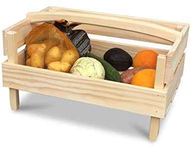 stabile Stapelstiege Obstkiste Gemüsekiste aus Holz, stapelbar, B48 x T32,5 x H25/29 cm