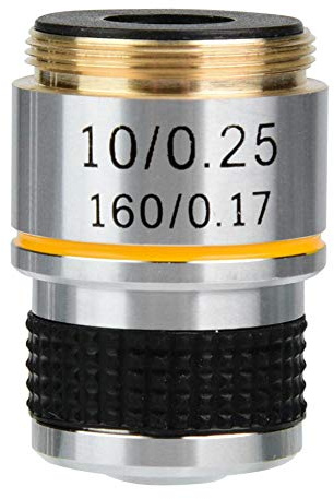 10X 185 Achromatisches Objektiv, Achromatische Objektive Linse 160/0,17 aus Aluminiumlegierung + Optische Linse