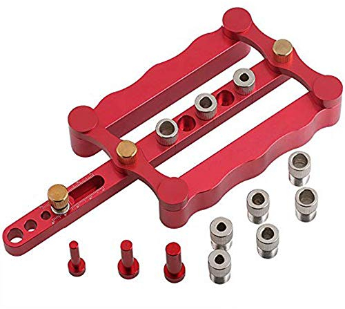 Loboo Idea Selbstzentrierende Dübelschablonen-Set, Stanzvorrichtungen, 6 mm, 3/8 Zoll, 5/16 Zoll Bohrer-Führungshülsenwerkzeuge für Holzbearbeitung und Schreinerarbeiten