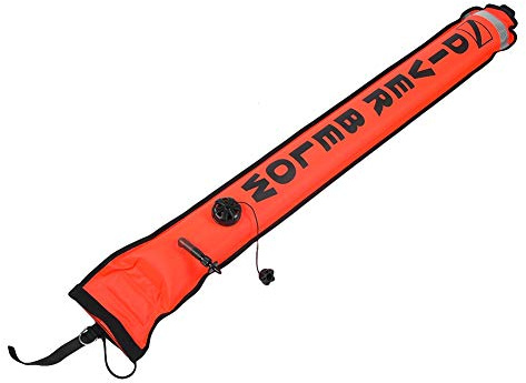 Keenso 5FT Marker Boje, Tauchflagge Marker Boje Aufblasbarer Marker Hochsichtbares Tauchzubehör(rot)