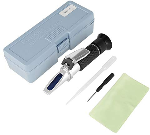 Oumefar Professionelles 0 20% refraktometer Brix Refraktometer Biersaft Tester Messgerät mit automatischer zur Messung des Zuckergehalts in Fruchthonig Ahornsirup und Anderen zuckerh