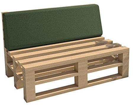 chilly pilley Cojín De Palets Hidrófugo Cojín De Jardín Cojín De Palets Cojín De Palets Interior Exterior Lavable Desenfundable Cojín De Asiento (Cojín Trasero 120x40x10/20, Verde Oscuro)
