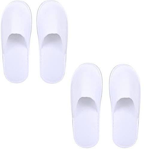 kuou 2 Pairs Disposable Hotel Slippers, Closed Toe Spa Slippers for Party Guest Travel Home Hotel Use