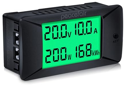 Agatige Voltmetre Amperemetre Panneau Numerique, Ampèremètre Numérique Voltmètre, PZEM-025 Compteur électrique DC 5-12V Voltmètre Testeur de Batterie Wattmètre D'énergie électrique 0~300A
