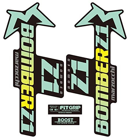 Fahrradgabelaufkleber B.O.M.B.E.R Z1 Gabelaufkleber Mountainbikeaufkleber Fahrradpersönlichkeit Modifizierte wasserdichte Custom (Color : Green Yellow)