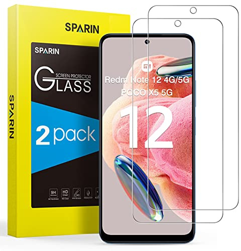 SPARIN 2 Stück Panzer Schutz Glas für Xiaomi Redmi Note 12 4G/5G und Poco X5 5G 6,67 Zoll, 9H Härte Schutzfolie für Redmi Note 12, HD Displayschutzfolie,Anti-Kratzen | 9H Härte Schutzfolie für Redmi Note 12 et Poco X5 5G, HD Displayschutzfolie,Anti-Kratzen