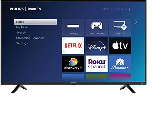 Philips 40-Inch 1080p FHD LED Roku Smart TV with Voice Control App, Airplay, Screen Casting, & 300+ Free Streaming Channels, 40-Inch FHD (PHI40PFL47)