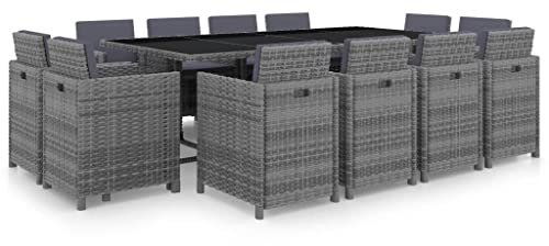 FIRBNUS Garteness-Set 225x109x74 cm Gartenset Outdoor Gartenmöbel Set Gartentisch Esstisch Stühle Esstisch Gartenstühle Gartensessel Tisch & 12 Stühle