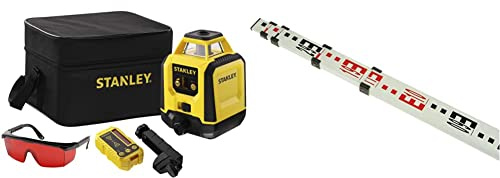 STANLEY Horizontal Self-Leveling Rotary Laser & INT177162 5 Section 5m Grade Rod Aluminium (UK)