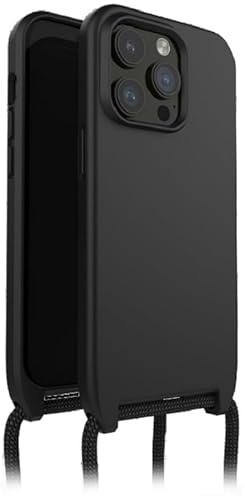 OtterBox React Lanyard MagSafe Hülle für iPhone 15 Pro Max, Schwarz | Schützende Hülle mit verstellbarem und abnehmbarem Handyband, Getestet nach Militärstandard, Keine Einzelhandelsverpackung