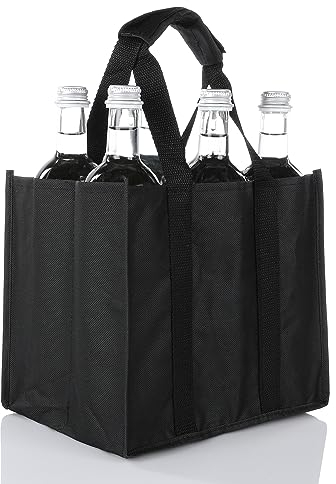 Vaily Flaschentasche - Praktischer Flaschenträger mit 6 Fächern - Getränketasche für Flaschen 6 x max. 1,5 Liter - Ideal zum Einkaufen und Wegbringen von Leergut - 27 x 18 x 23 cm