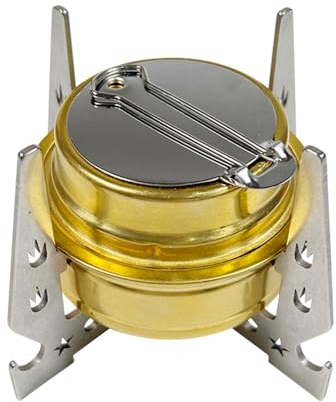 Mini Réchaud à Alcool, Brûleur à Alcool Portable Réchaud Poche Léger avec Support en Acier Inox pour Randonnée Camping Pêche (Sans Alcool)