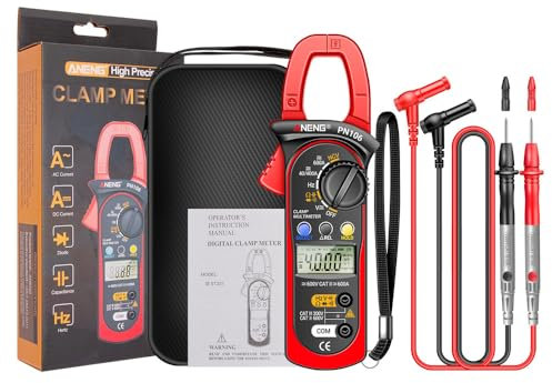 SATMW PN106 Pinza amperometrica AC/DC 600A Tensione di Corrente Alta precisione 4000 Conti Multimetro Digitale Tester per Elettricista - con Scatola