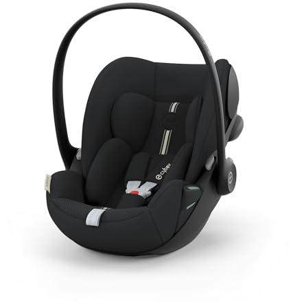 CYBEX Gold Babyschale Cloud G i-Size Plus, Inkl. Neugeboreneneinlage, Ab Geburt bis ca. 24 Monate, Für Kinder ab 40 cm bis 87 cm, Max. 13 kg, Moon Black